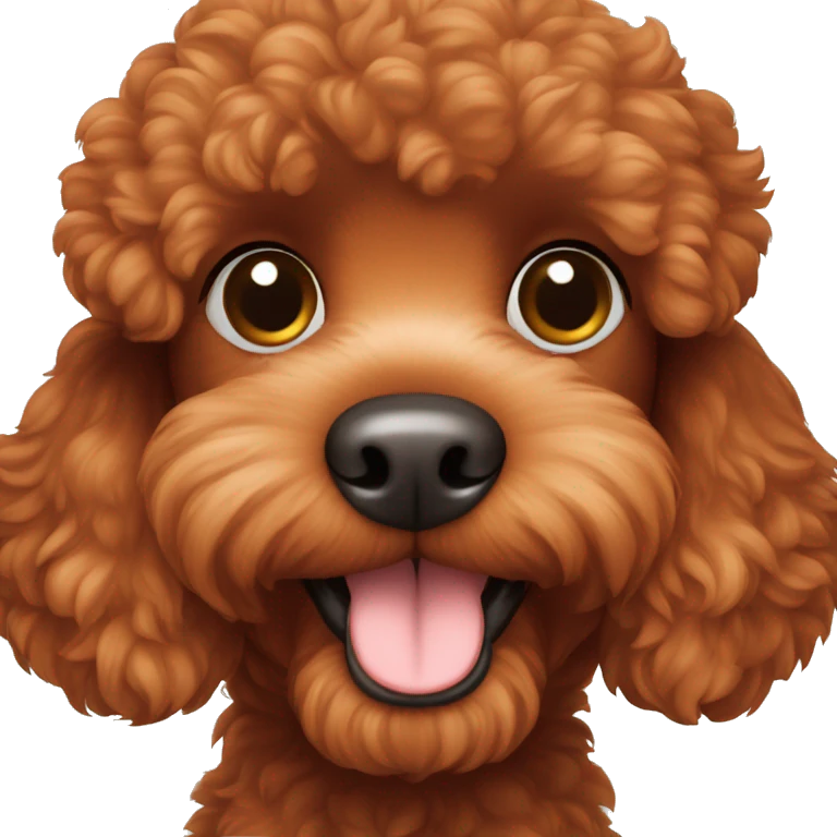 Small red brown poodle toy paw on face emoji