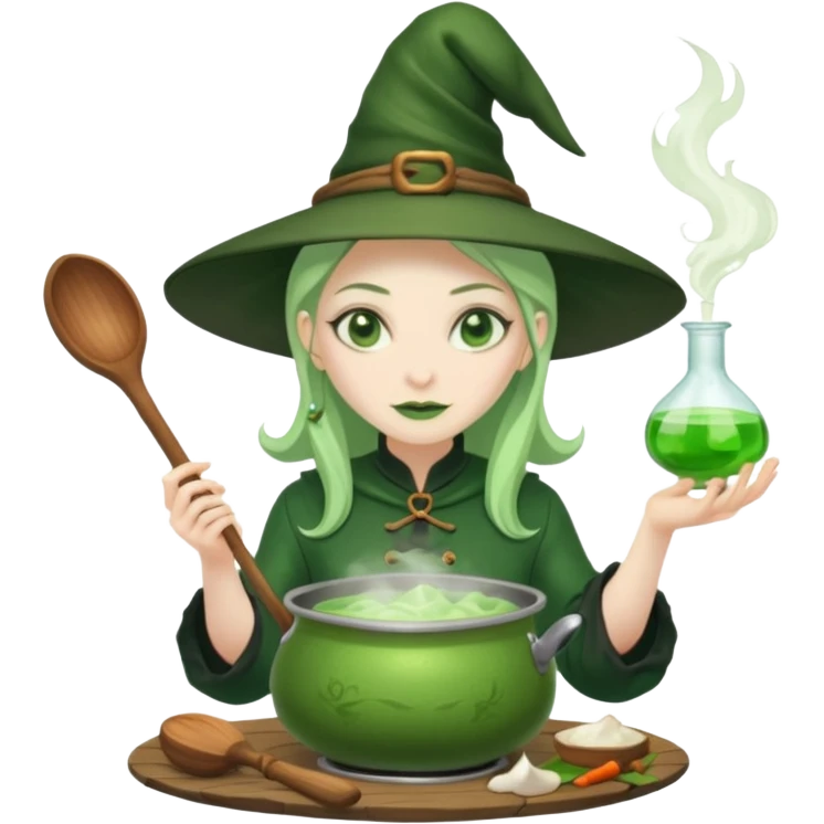 green witch cooking potion emoji