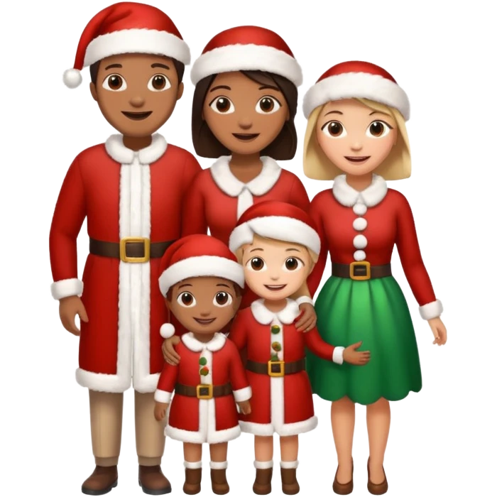 Family in   Christmas dressing emoji