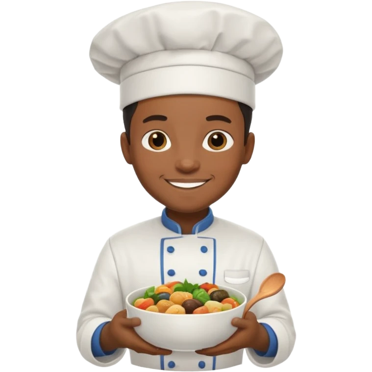  black Chef Holding Bowl emoji