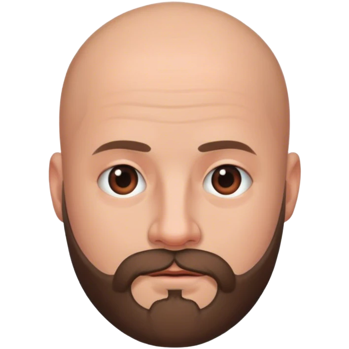 bald man with beard portrait emoji