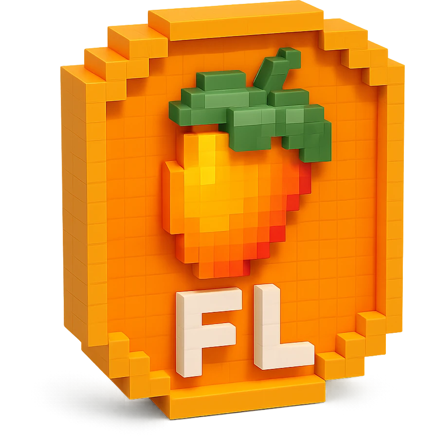 FL Studio logo, voxel style emoji