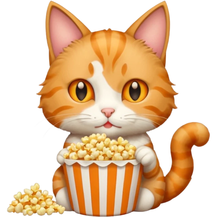 cat eat pop corn emoji