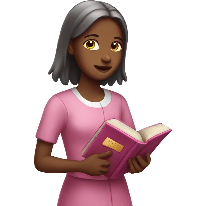 Girl with pink Bible  emoji
