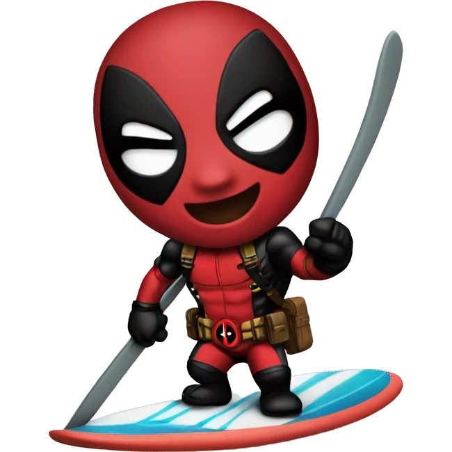 deadpool on a surfboard  emoji
