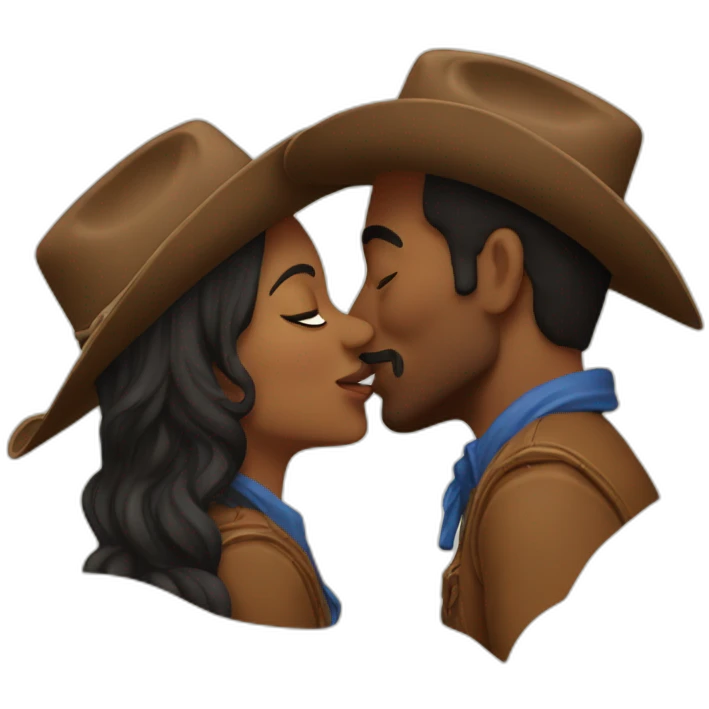Cowboys kissing emoji