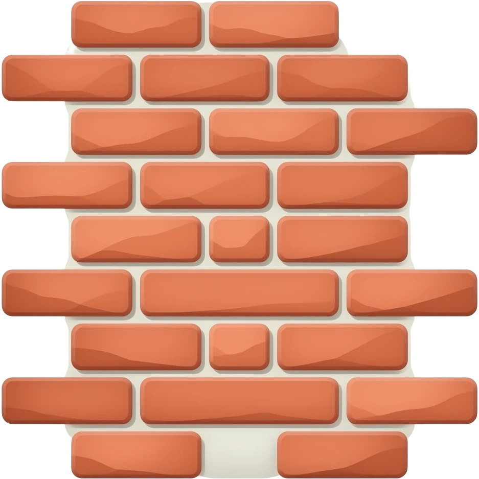 stylized irregular shaped wall bricks decal emoji
