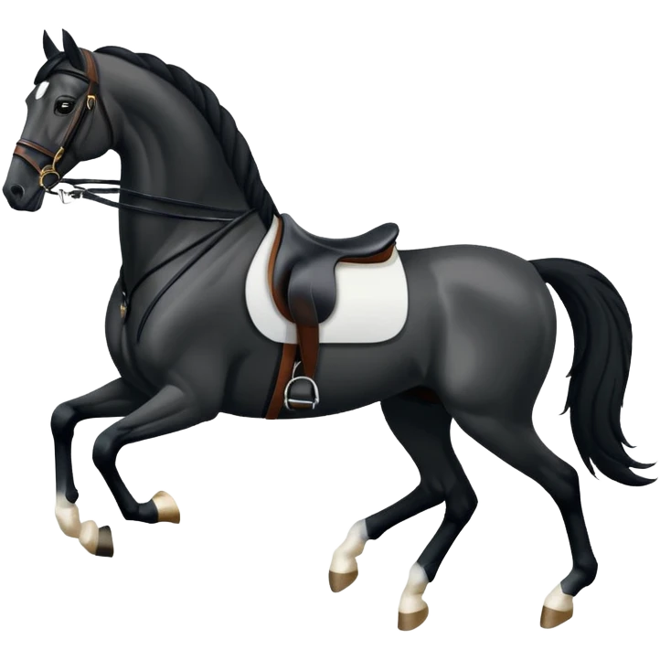 Dressage horse without rider emoji