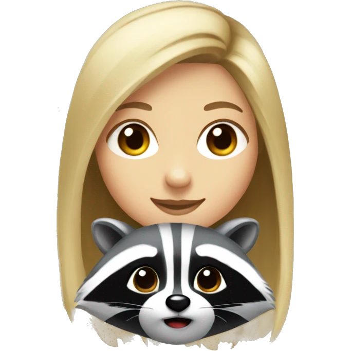 Raccoon with a blonde girl emoji