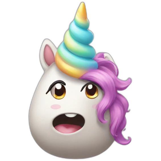 Small poo with unicorn horn emoji