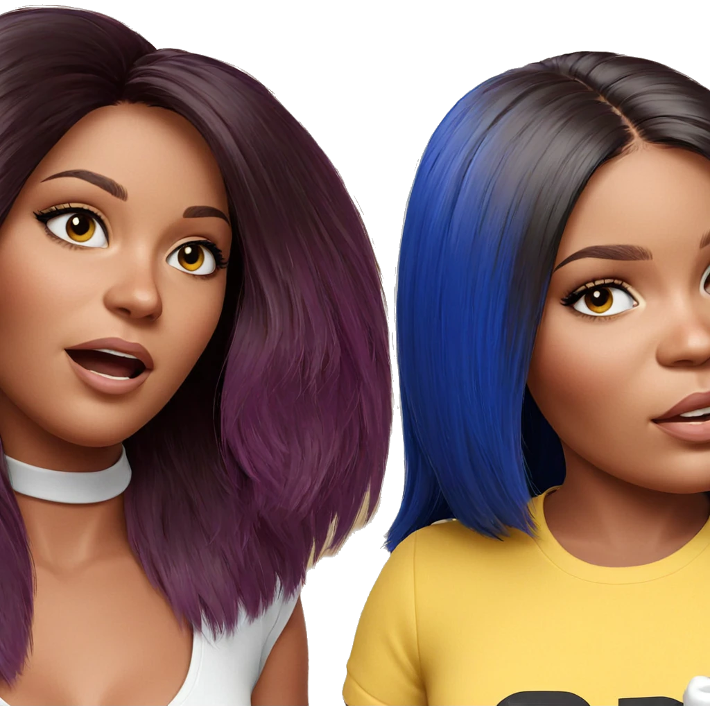 realistic portrait of girls emoji