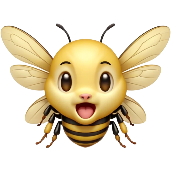 Cinematic Adorable Yawning Wasp Portrait Emoji, Head tilted slightly with a dramatic, wide-open yawn, showcasing a tiny, streamlined body with gently drooping wings and sleepy, half-closed eyes, Simplified yet irresistibly cute features, highly detailed, glowing with a soft, cozy glow, high shine, relaxed yet expressive, stylized with a dash of whimsical insect ease, soft glowing outline, capturing the essence of a drowsy wasp that appears ready to stretch and yawn its way out of the screen! emoji