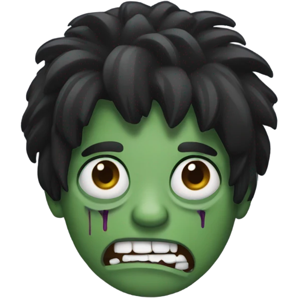 zumbi black hair  emoji