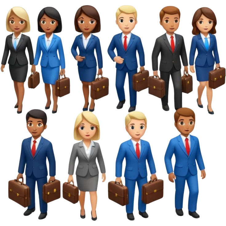 isometric people dressed as realtors emoji