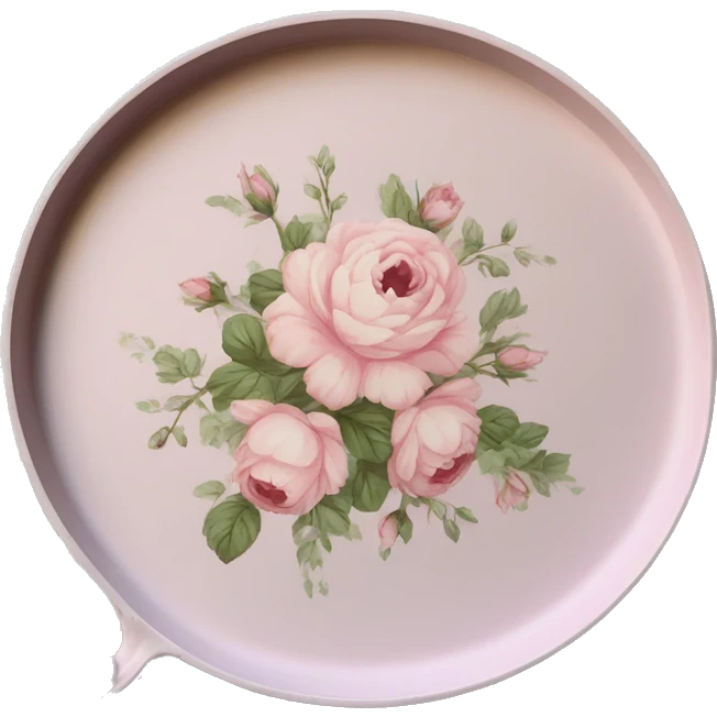 Light pink floral serving tray with handles, shabby chic style emoji