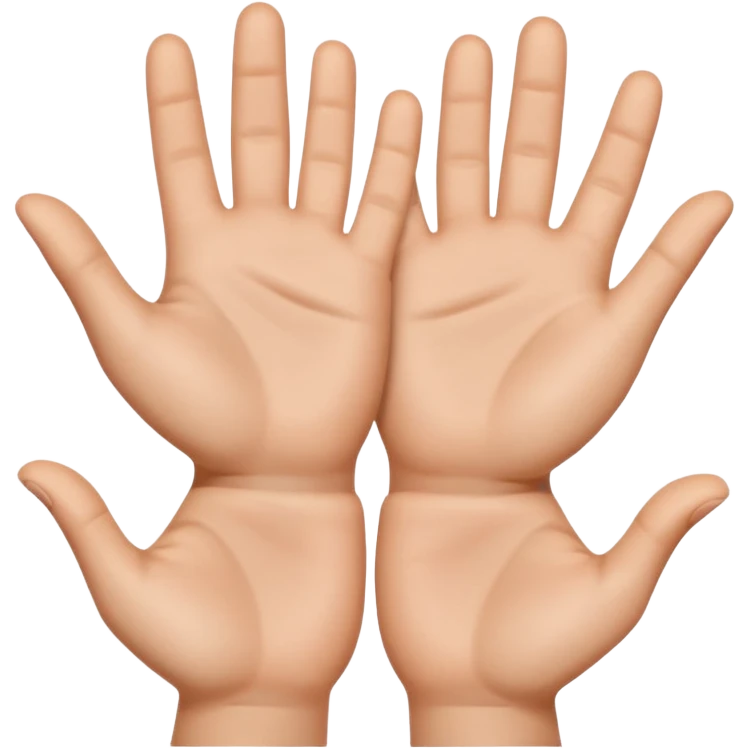 Emoji icon of open hands facing up, soft realistic skin texture, smooth shading, minimal details, centered composition emoji