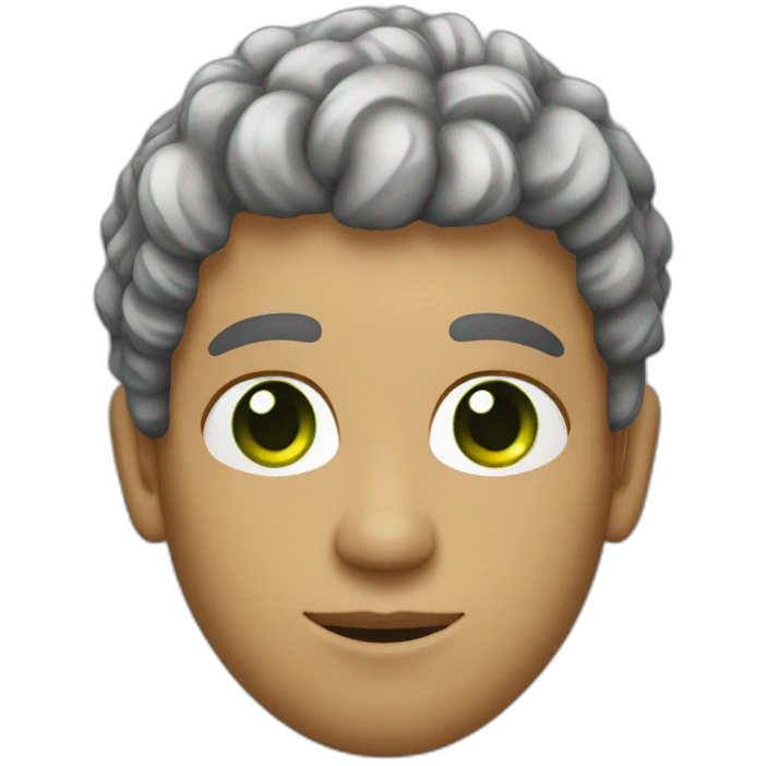 programmer with curly fade haircut green eyes emoji