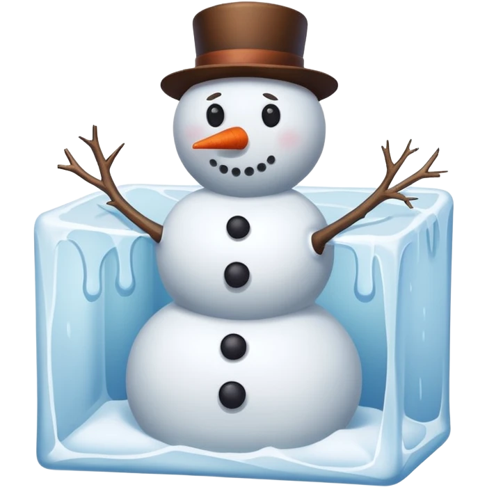 nsowman stcuk in ice block  emoji