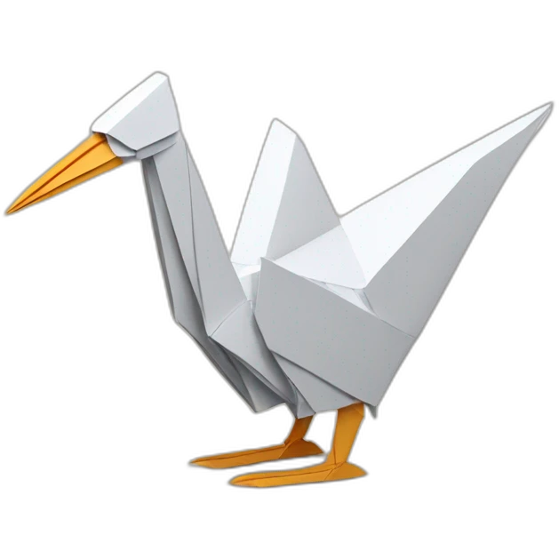 cigogne origami qui vole emoji