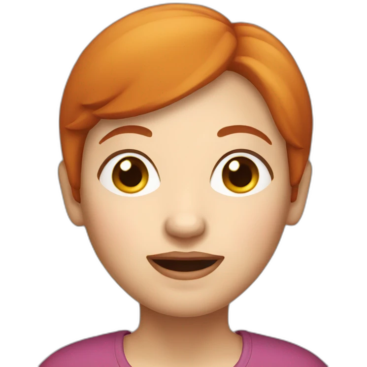 A grandmother with white skin, round face and short red hair emoji