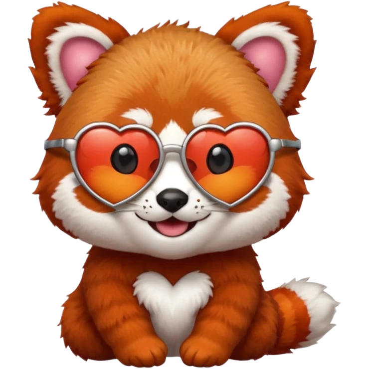 red Panda with heart glasses emoji