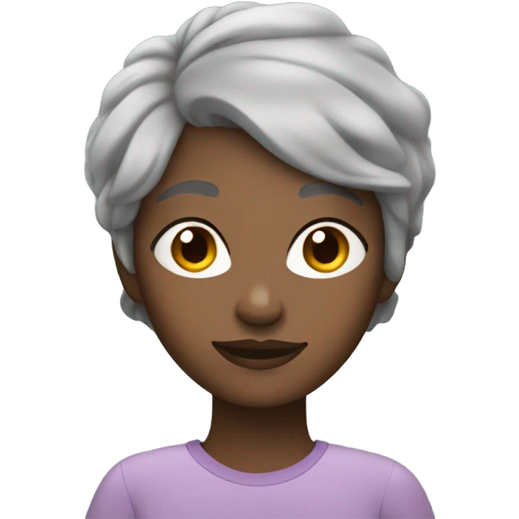 Black woman short gray hair relaxing emoji