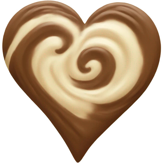 heart emoji, swirled with brown and cream emoji