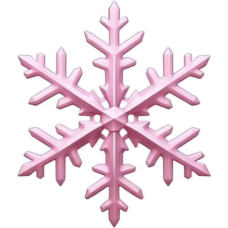 pale pink snow flake 3d bold icy translucent texture emoji