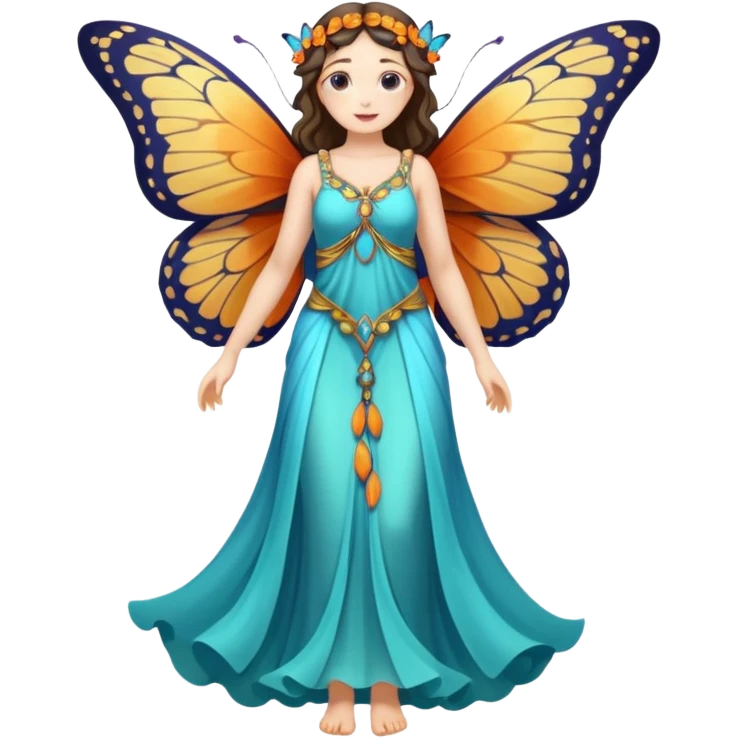 fullbody ancient woman with butterfly wings emoji