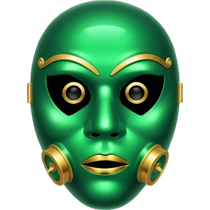 glitter green toxic mask emoji