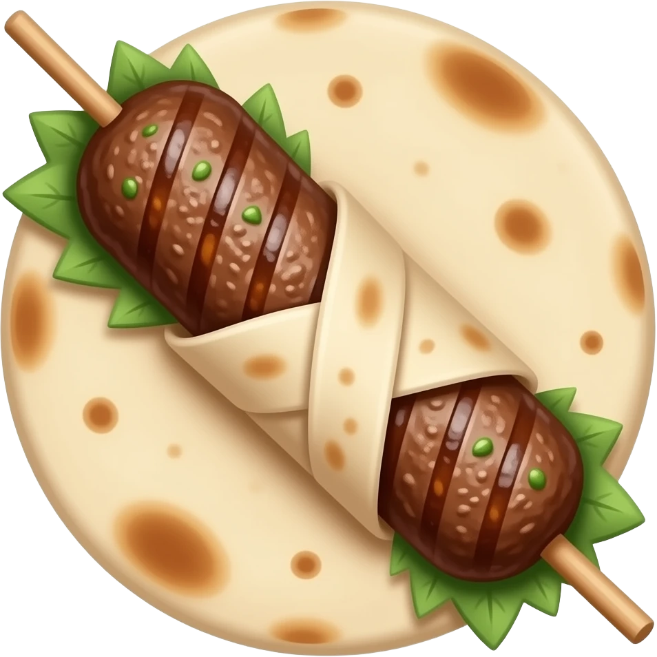 single kebab in lavash emoji