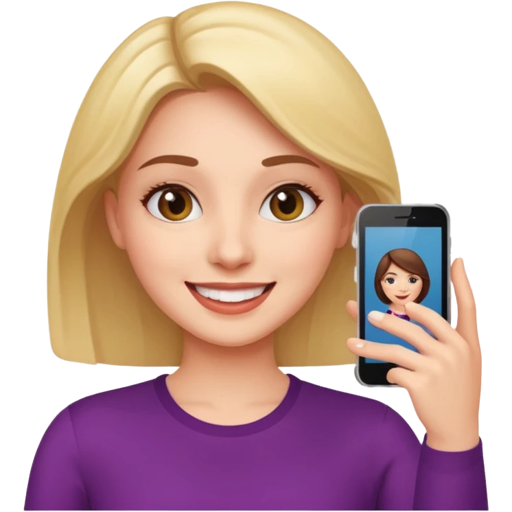 female taking selfie emoji
