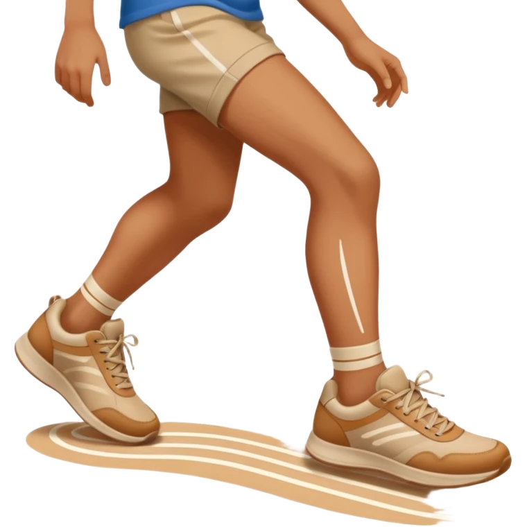 a shoe with a foot inside, stepping and showing a clear shoe print below. and leg with motion line







 emoji