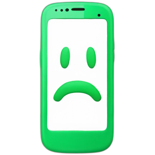 green smart phone without face emoji