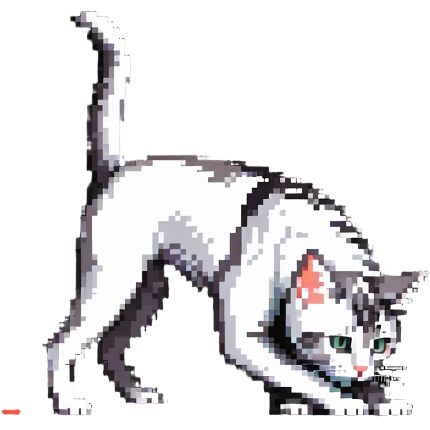 cat in downward dog yoga pose, triangle pose with raised hips emoji
