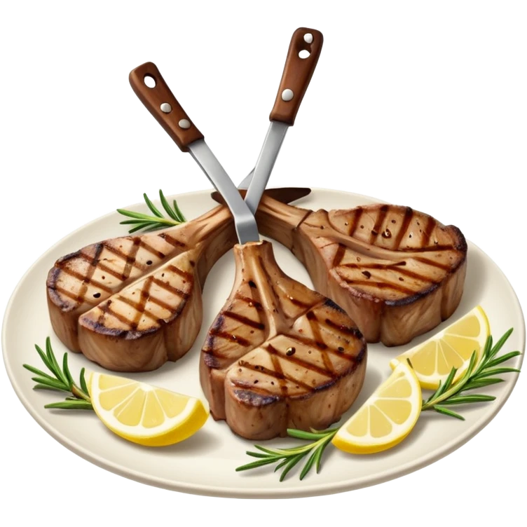 Grilled lamb chops with lemon and rosemary emoji