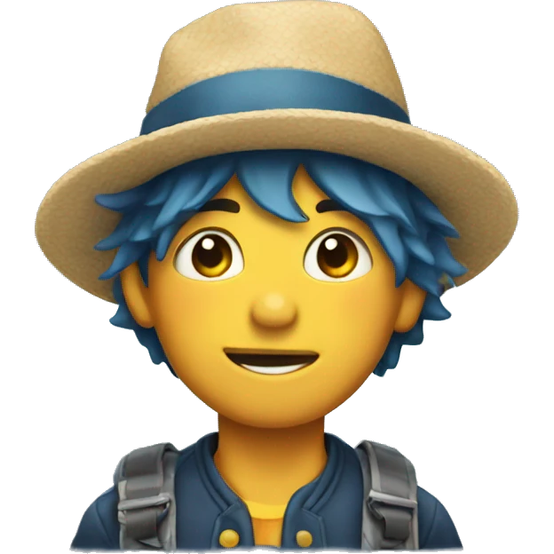 boy with hat and fish emoji