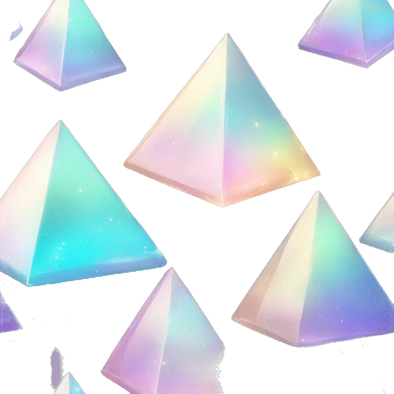 Sparkly glossy Pastel iridescent glass crystal pyramid emoji