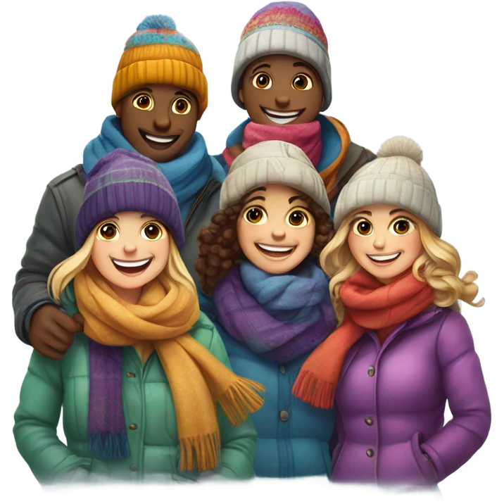 winter smiles with friends emoji