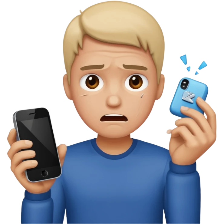 broken with cell phone emoji