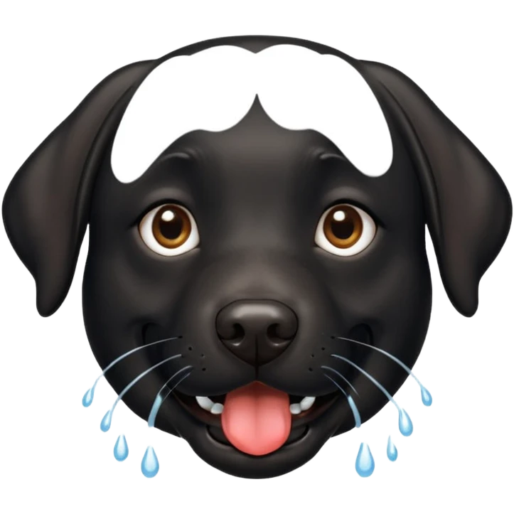 Happy black lab hungry emoji