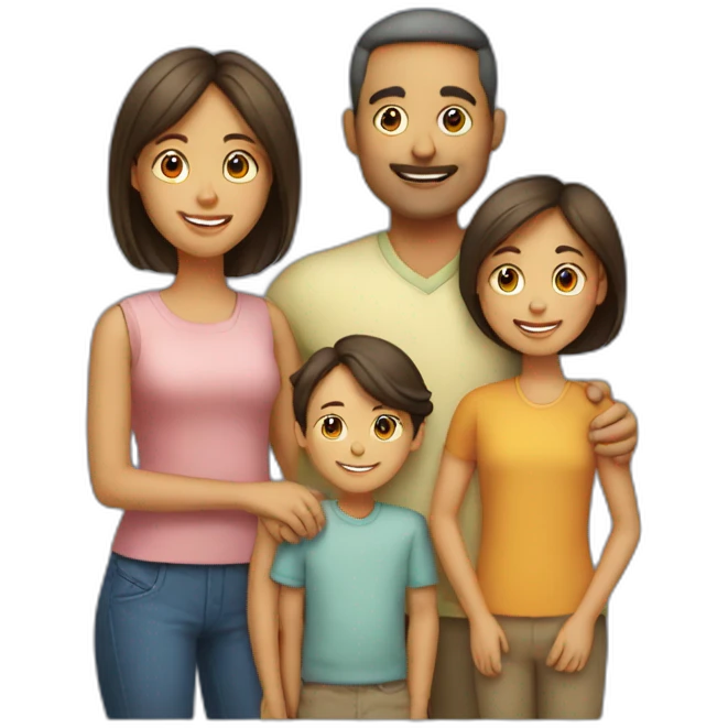 Family with father, mother, boy, girl emoji