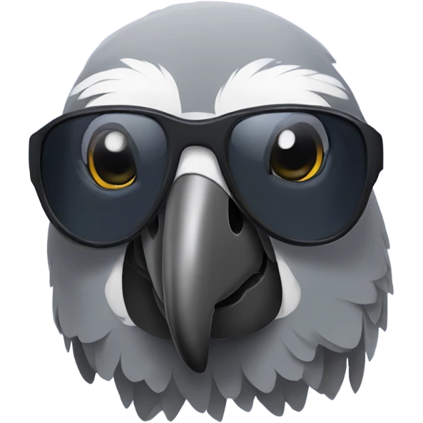 African grey parrot with sunglasses on emoji
