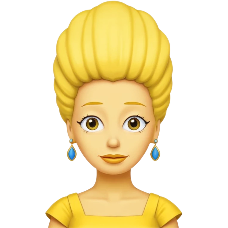 Marge Simpson with dress yellow with complete yellow emoji