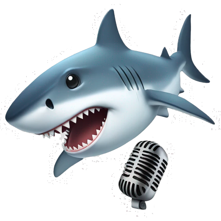 Shark listening to music saying: Requinquer  emoji