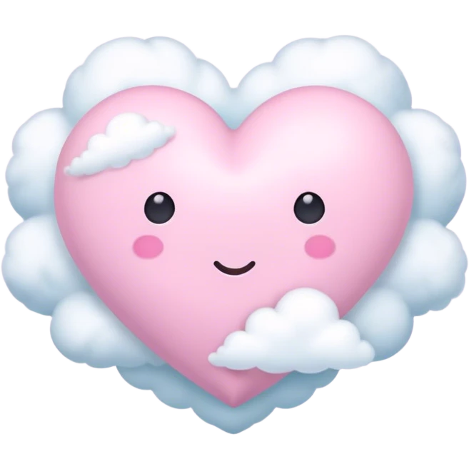 Pastel pink heart with a cloud emoji