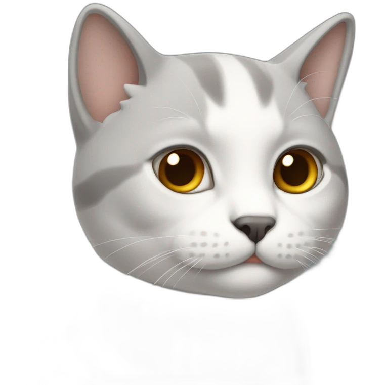 Gato gris y blanco enojado emoji