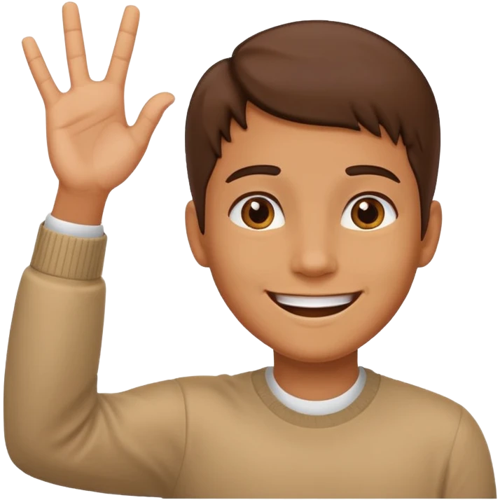 saying hello avatar up hand emoji