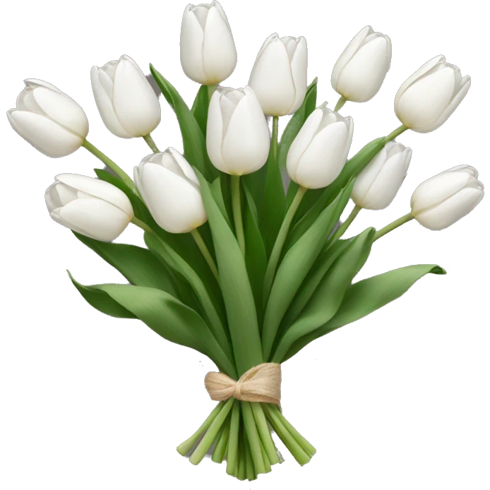 white tulip bouquet emoji