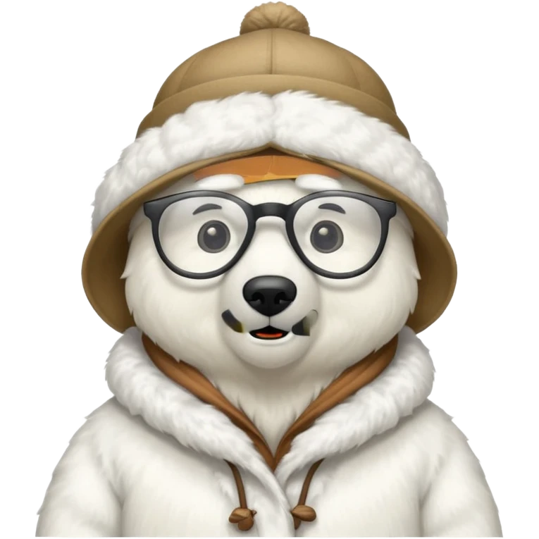  polar bear wearing glasses and a hat emoji
